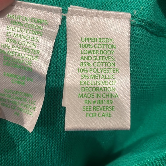 🆕Lilly Pulitzer Caila sweater dress Botanical Green Metal Sz Large(8-10) I1 - Picture 8 of 8